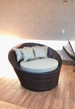 Chaise Alumínio e Junco com Estofado 1,70m