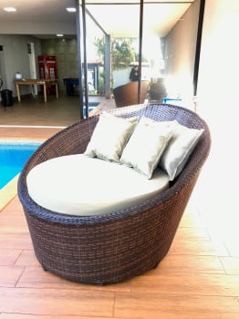 Chaise Alumínio e Junco com Estofado 1,70m