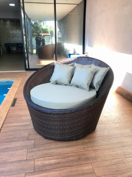 Chaise Alumínio e Junco com Estofado 1,70m