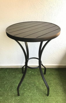 Bistrô Alto Ripado Alumínio Redondo 65cm
